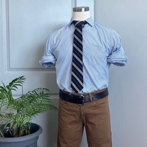 Banana Republic Light Blue Gingham Men's Shirt